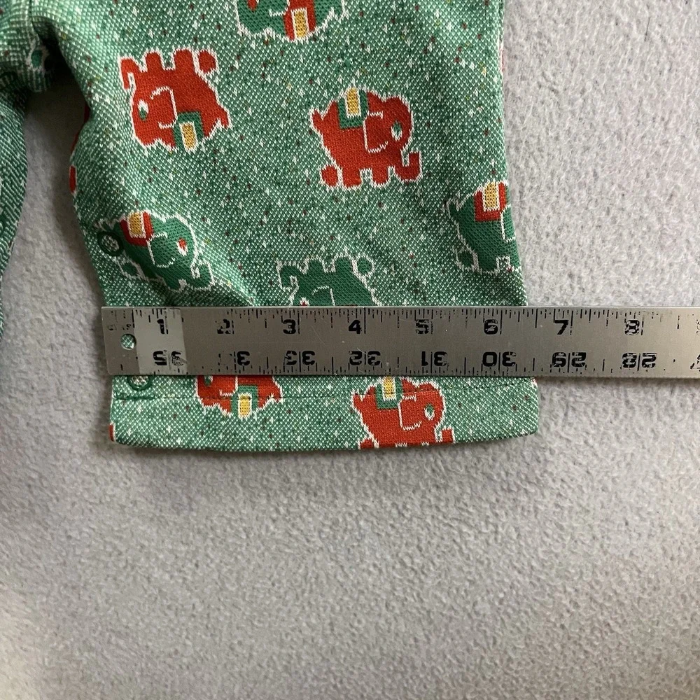 Carter's Vintage Baby Overalls 12 Months 19-22 Pounds Green Red Elephants AOP